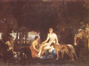 Diana při koupeli od Hans von Marées