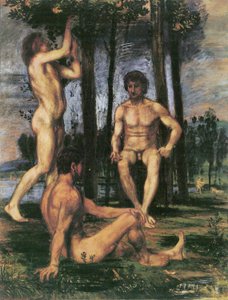 Tři mladíci pod pomerančovníky od Hans von Marées
