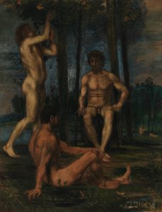 Tři mladíci pod pomerančovníky od Hans von Marées
