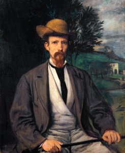 Autoportrét se žlutým kloboukem od Hans von Marées