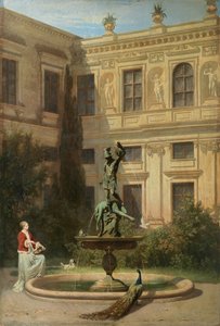 Německy: Der Grottenhof in der Münchner Residenz Nádvoří s grottou v mnichovské královské rezidenci od Hans von Marées