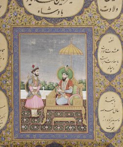 Album mughalské dynastické genealogie, 1855 (neprůhledné wc a zlato na papíře) od Haqim Ahasan Ullah Khan