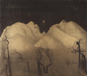 Zimní noc na horách. studie, 1902-2 od Harald Oscar Sohlberg
