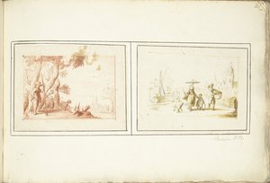 Pastýř se svým dobytkem a pouliční scéna od Harmen ter Borch (signed by artist)