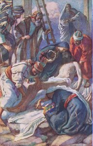 U kříže, ilustrace z Harold Copping Pictures: The Crown Series, c.1920 od Harold Copping