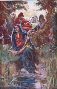 U babylonských řek, ilustrace z cyklu Obrázky, které učí korunu , 1920 od Harold Copping