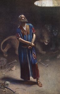 Daniel v jámě lvové (barevná litografie) od Harold Copping