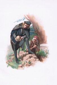 Hamlet a hrobník, ilustrace z Hamleta od Harold Copping