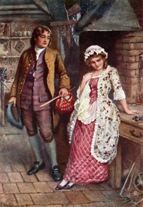 Joe Willet a Dolly Varden (barevné lito) od Harold Copping