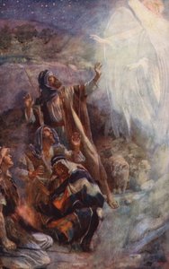 Nový zákon: Betlémští pastýři (barevná litografie) od Harold Copping