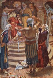 Starý zákon: Šalamoun, moudrý král (barevná litografie) od Harold Copping