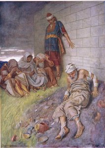 The trpělivost of Job, ilustrace ze série Pictures That Teach The Crown Series, 1920 od Harold Copping