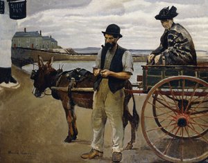 Muž se ženou v košíku od Harold Harvey