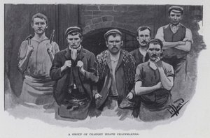 Skupina Cradley Heath Chainmakers (černobílá fotografie) od Harold Hume Piffard