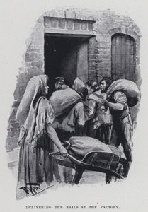 Dodání hřebíků do továrny (černobílá fotografie) od Harold Hume Piffard