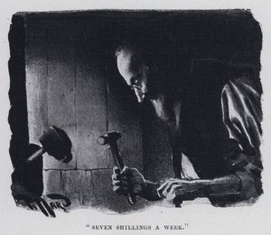 "Sedm šilinků týdně" (černobílá fotografie) od Harold Hume Piffard