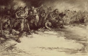 Counter Attack, c.1918 (tužka na papíře) od Harold James Mowat