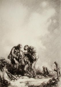 Nosiče nosítek (tužka na papíře) od Harold James Mowat
