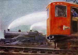 Parní a elektrické lokomotivy na britských železnicích (barva litho)
