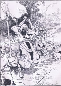 Smrt Khalify, ilustrace z Cassells History of England, 1900s od Harold Robert Millar