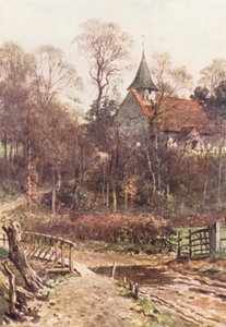 Kostel v Pyrfordu u Wokingu (barevná litografie) od Harold Sutton Palmer