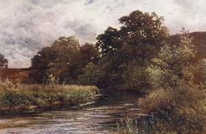 Řeka Wey u Hankley Common nedaleko Tilfordu (barevná litografie) od Harold Sutton Palmer