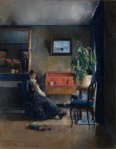 Modrý interiér. 1883