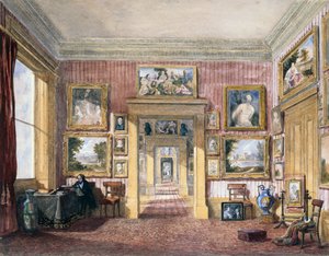Jídelna v Thirlestaine House, Cheltenham, kolem roku 1843 (akvarel) od Harriet Rushout (attr. to) Bowles