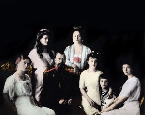 Portrét ruské císařské rodiny. Fotografie kolem 1910-1915.