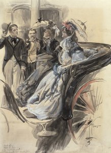 Jízda kočárem, 1904 (wc, kvaš a tužka na kartonu) od Harrison Fisher