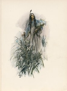 Longfellowova Píseň o Hiawathovi (barevná litografie)