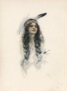 Longfellowova Píseň o Hiawathovi (barevná litografie) od Harrison Fisher