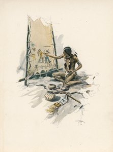 Longfellowova Píseň o Hiawathovi (barevná litografie) od Harrison Fisher