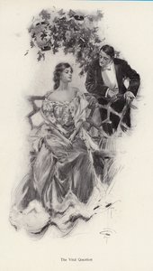 Muž navrhuje sňatek ženě (litho) od Harrison Fisher