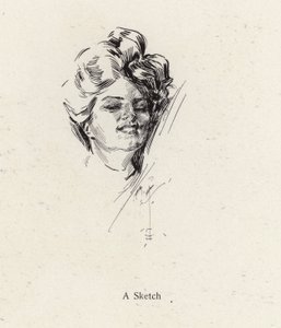 Portrét ženy skica perem (litho) od Harrison Fisher