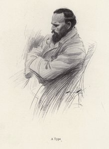 Portrét sedícího muže (litho) od Harrison Fisher