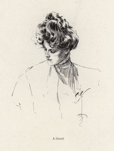 Portrét ženy (litho) od Harrison Fisher