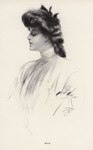 Portrét ženy jménem Marcia (litho) od Harrison Fisher