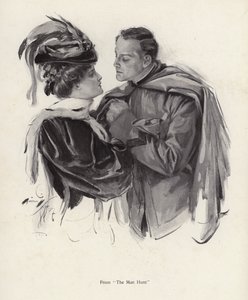 Scéna z The Man Hunt (litho) od Harrison Fisher