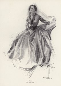 Postava Elinor z Černého pátku (litho) od Harrison Fisher