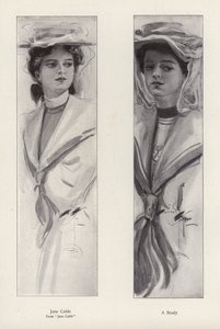 Postava Jane Cable z románu Jane Cable od George Barra McCutcheona (litho) od Harrison Fisher