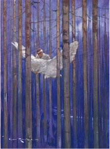 Sova a Gilbert měli nádherné jízdy v měsíčním světle (z The Forest Foundling) (barva litho)