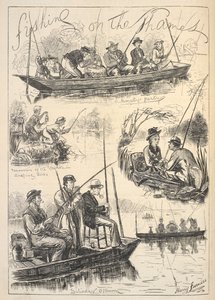 „Rybaření na Temži“, titulní strana „Ilustrovaných sportovních a dramatických zpráv“, 28. října 1876 (litho)