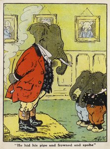 „Skryl svou dýmku, zamračil se a promluvil“ (barva litho)