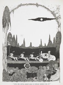 "Odjela pryč, sotva se dokázala ovládnout radostí." Ilustrace k příběhu Popelka aneb malý skleněný střevíček