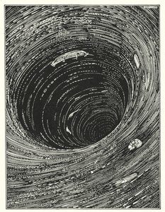 Edgar Allan Poe: Sestup do maelströmu (litografie) od Harry Clarke