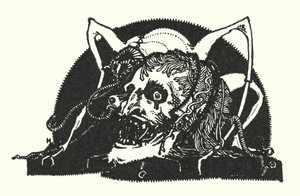 Edgar Allan Poe: Designový motiv (litografie) od Harry Clarke