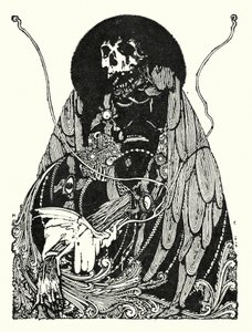 Edgar Allan Poe: Závěrečný kus (litografie) od Harry Clarke