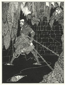 Edgar Allan Poe: Sud Amontillado (litografie) od Harry Clarke