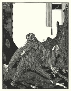 Edgar Allan Poe: Vraždy v ulici Morgue (litografie) od Harry Clarke